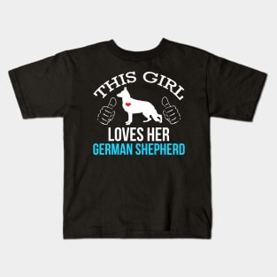 This Girl Loves Her German Shepherd Dog Kids T-Shirt